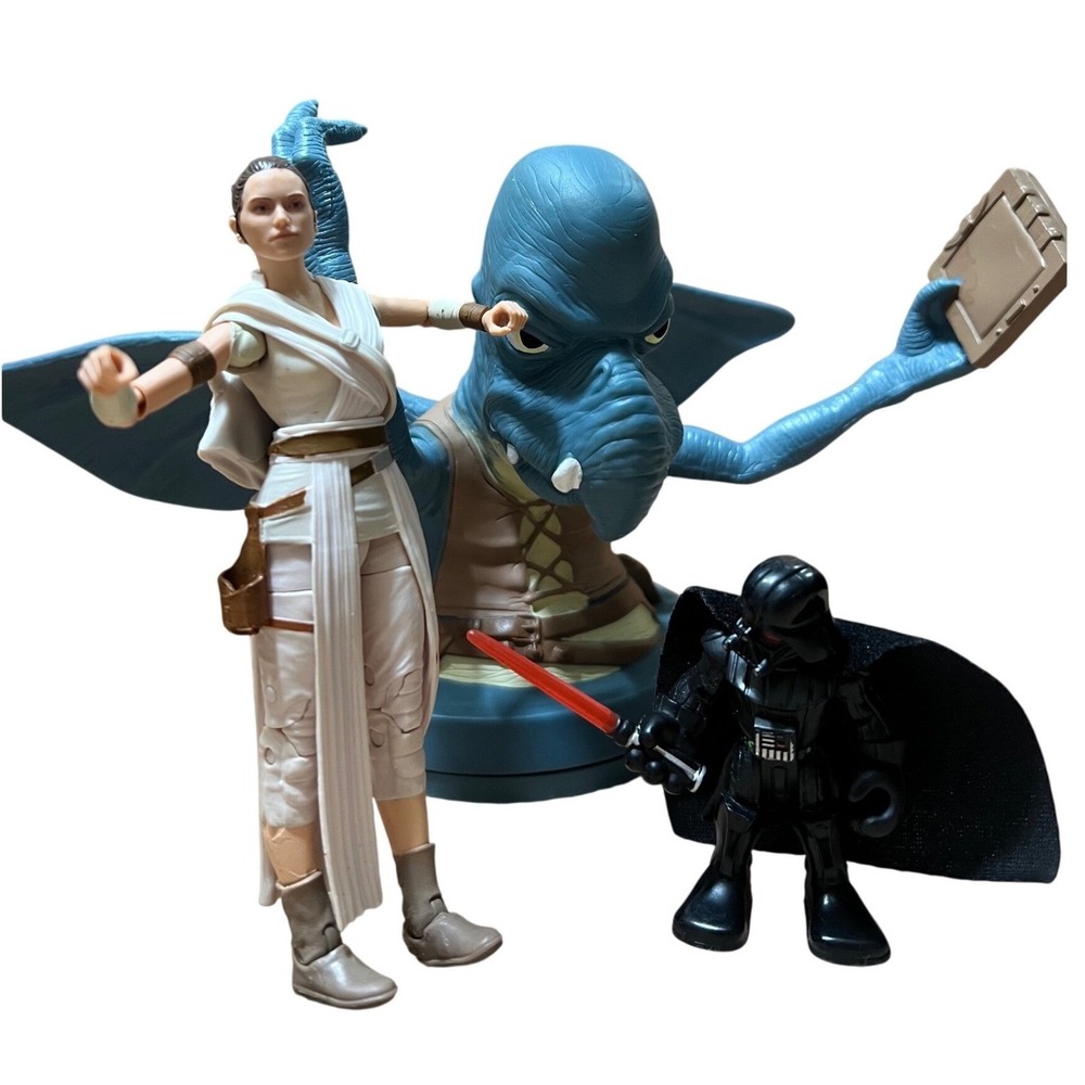 Star Wars Figure Lot Rey Jedi Training Watto Bust Darth Vader Galactic Heroes